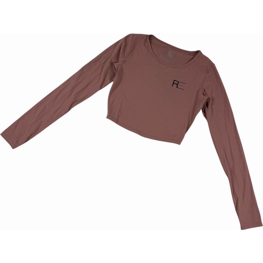 RE Activewear Women's Mauve Long Sleeve Crop Workout Top Size S
